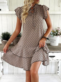 Size Ruffled Layered Printed Mini Dress Plus Size DJPT