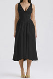 V-Neck Sleeveless Dress with Pockets DJPT