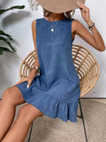 Hem Round Neck Sleeveless Dress DJPT