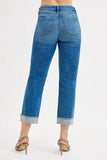 Full Size High Rise Boyfriend Fit Ankle Jeans Plus SIze DJPT