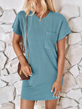 Round Neck Short Sleeve Mini Dress DJPT