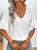 V-Neck Half Sleeve Blouse DJPT