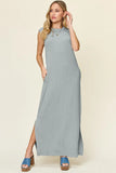 Take Full Size Texture Mock Neck Sleeveless Maxi Dress DJPT