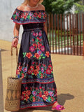 Off Shoulder Ruffle Maxi Dress DJPT