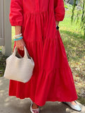 Size Tiered Button-Front Maxi Shirt Dress Plus Size DJPT