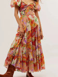 Sweetheart Neck Puff Sleeve Maxi Dress DJPT
