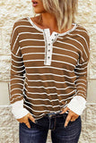 Waffle Knit Henley Long Sleeve Top DJPT