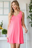 Full Size V-Neck Mini Tank Dress with Pockets DJPT