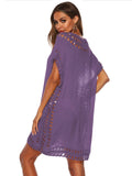 V-Neck Short Sleeve Cover-Up DJPT