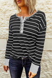 Waffle Knit Henley Long Sleeve Top DJPT