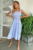 Tie-Shoulder Tiered Dress DJPT