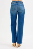 Full Size Mid Waist Fit Boyfriend Knee Distressed Jeans Plus Size DJPT