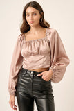Satin Square Neck Blouse DJPT