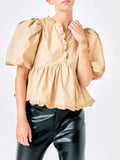 Sleeve Peplum Blouse DJPT