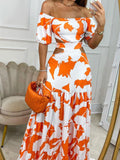 Size Cutout Off-Shoulder Printed Maxi Dress Plus Size DJPT
