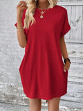 Round Neck Short Sleeve Dress DJPT