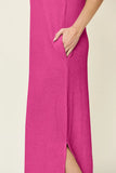 Take Full Size Texture Mock Neck Sleeveless Maxi Dress DJPT