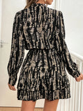 Print Long Sleeve Mini Dress DJPT