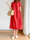 Size Casual Round Neck Midi Dress Plus Size DJPT