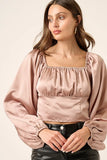 Satin Square Neck Blouse DJPT