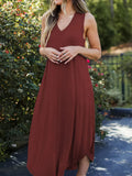 Size V-Neck Midi Tank Dress DJPT