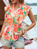Ruffle Cap Sleeve Blouse DJPT
