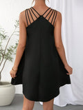 Cage Neck A-Line Mini Dress DJPT