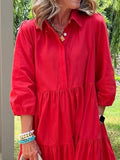 Size Tiered Button-Front Maxi Shirt Dress Plus Size DJPT