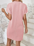Round Neck Short Sleeve Mini Dress DJPT