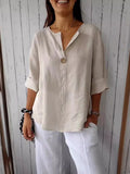 Size Casual Notched Drop Shoulder Blouse Plus Size DJPT