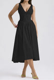 V-Neck Sleeveless Dress with Pockets DJPT